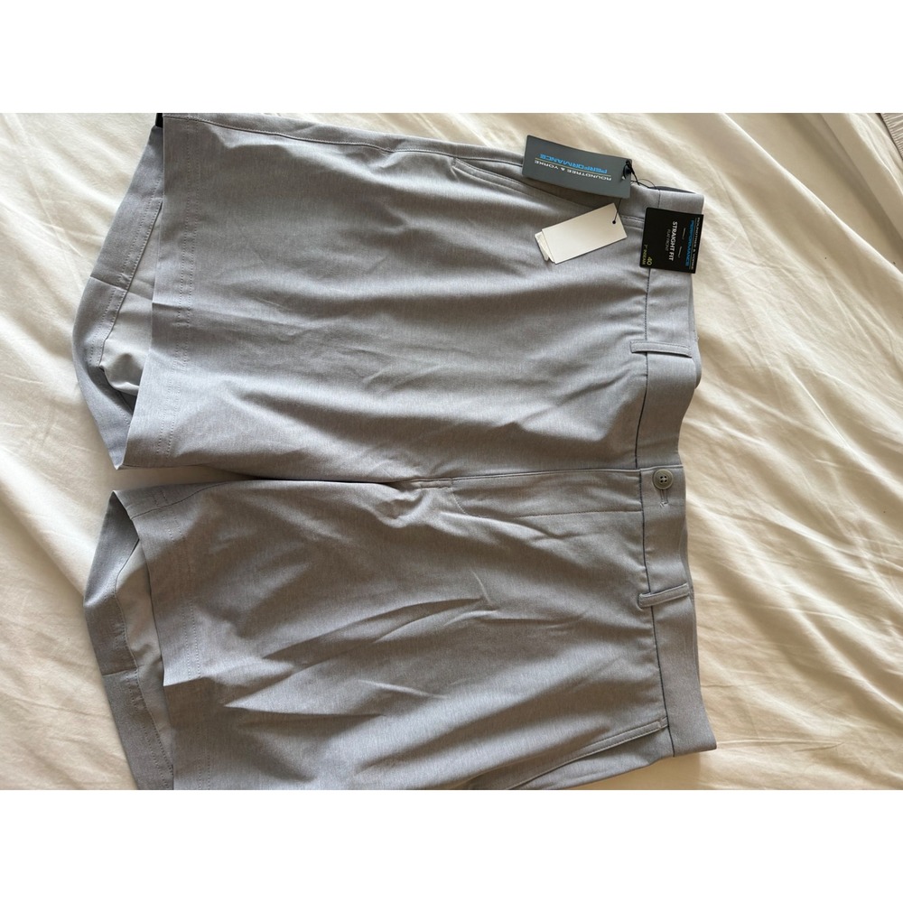 Roundtree & Yorke Performance Shorts Mens 40 Gray Straight Fit 7 Inch Inseam NWT